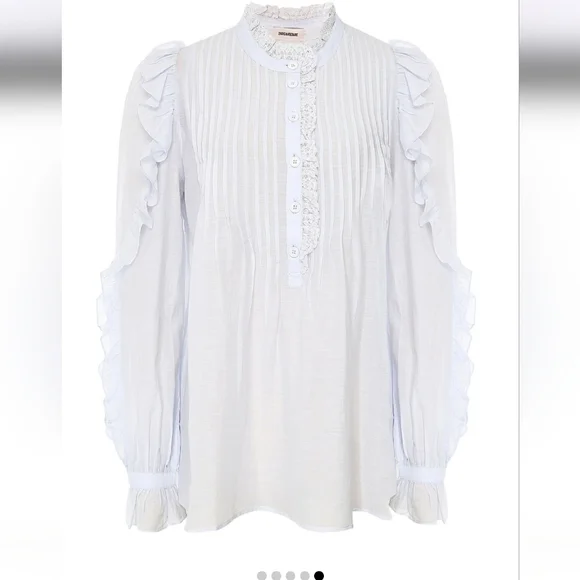 Zadig And Voltaire Timmy Tomboy Shirt In Lilac Size Small - Picture 5 of 16